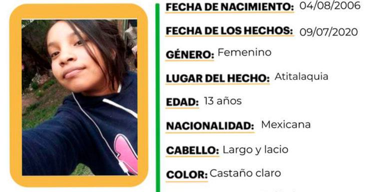 Imagen: Piden ayuda para localizar a Paola Sáenz; se extravió en Atitalaquia