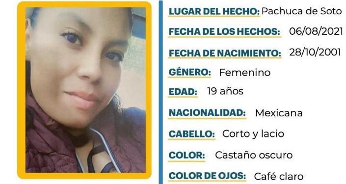 Imagen: LOCALIZADA  Se busca a Adamari Fuentes, de 19 años; se extravió en Pachuca