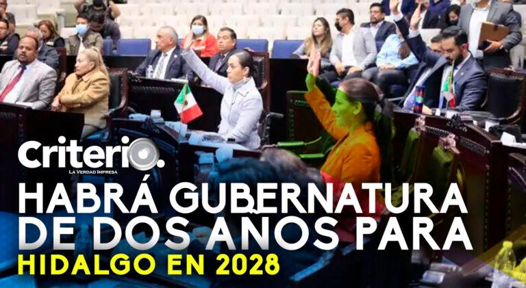 Imagen: Habrá gubernatura de dos años para Hidalgo en 2028