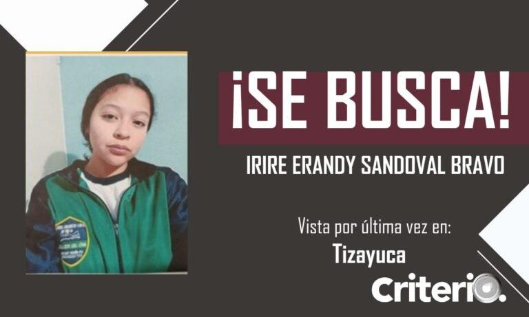 Imagen: Ayuda a localizar a Irire Erandy Sandoval Bravo, se extravió en Tizayuca