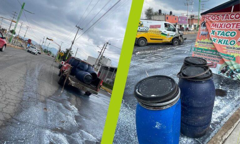Imagen: Choque en bulevar La Morena provoca derrame de leche y daños materiales