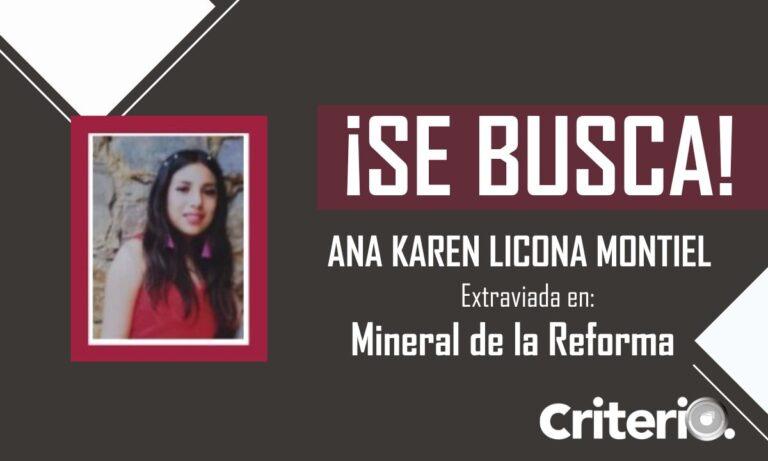 Imagen: Se solicita ayuda para localizar a Ana Karen en Mineral de la Reforma