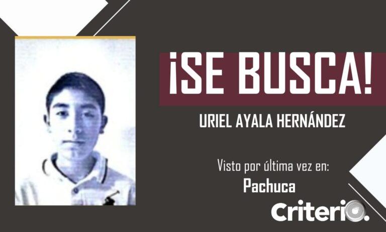 Imagen: Buscan a Uriel Ayala Hernández, se extravió en Pachuca