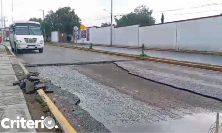 Imagen: Lluvias dañan reciente pavimentación en Pachuca