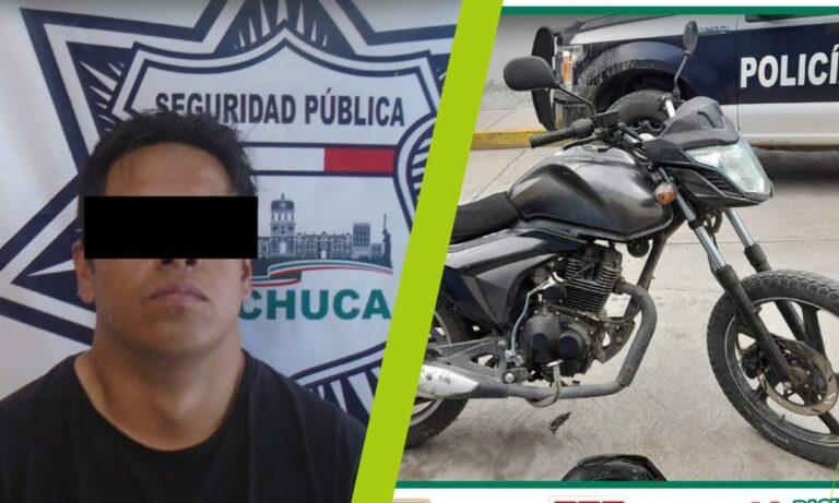 Imagen: Recuperan motocicleta robada en Pachuca; un sospechoso detenido