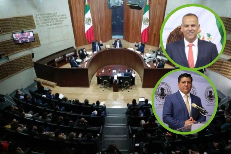 Imagen: Bajan a Pablo Gomez y Héctor Chavez del Congreso de Hidalgo