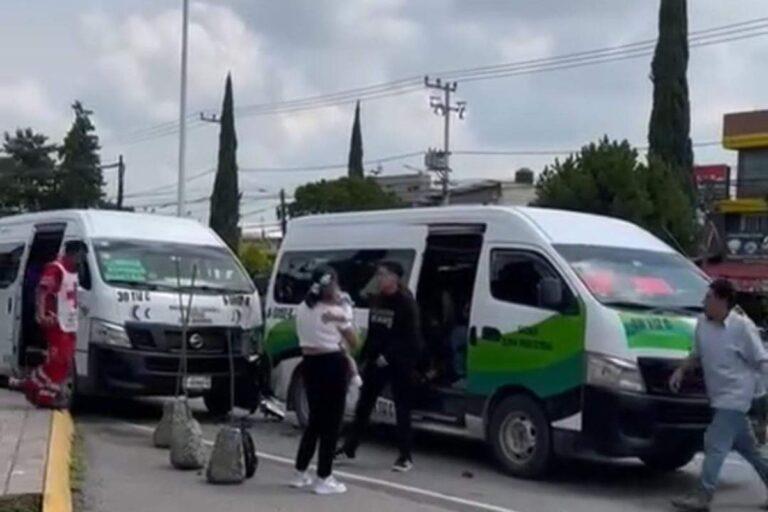Imagen: Pasajeros resultan lesionados tras el choque de dos colectivas en Tizayuca