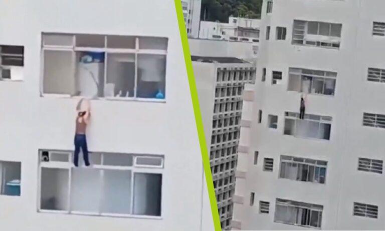 Imagen: ¡Tensión en Brasil! Mujer estuvo a punto de caer de un edificio; esto fue lo que ocurrió