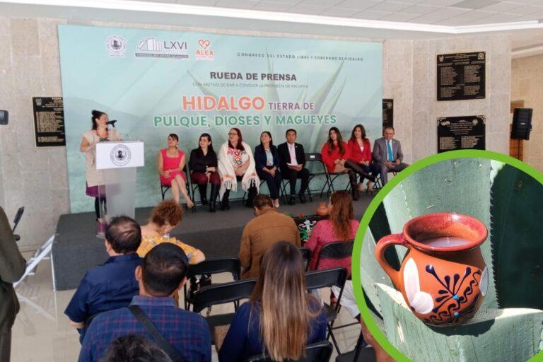 Imagen: Van diputados de Hidalgo por declaratoria del proceso del pulque como patrimonio cultural inmaterial del estado