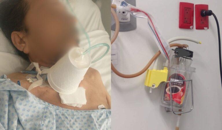 Imagen: Hospital en crisis: usan vasos de unicel y frascos de cafés para atender a pacientes