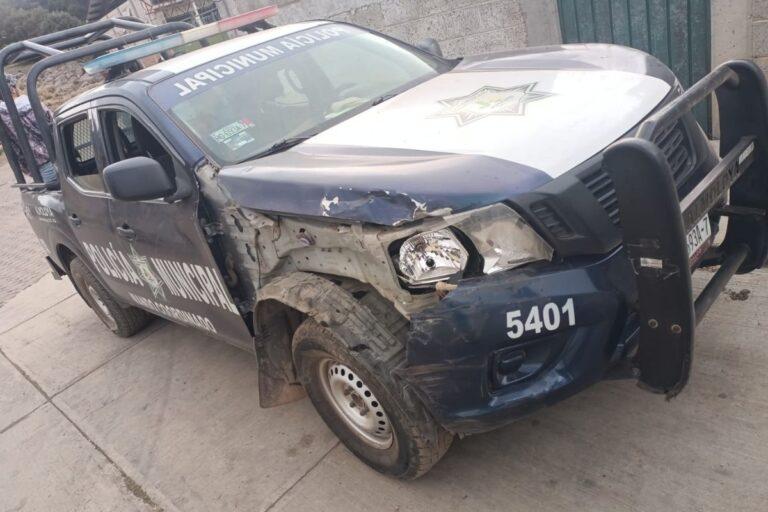Imagen: Unidad policiaca de Almoloya se ve involucrada en accidente vial