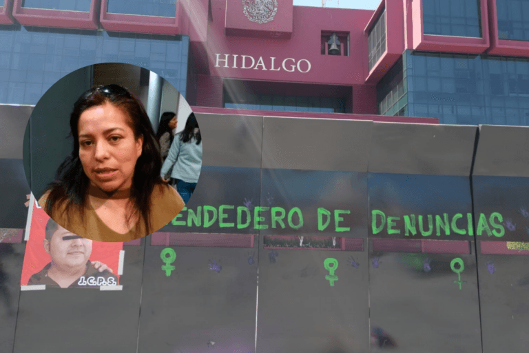 Imagen: Bertha Miranda coordinó la colocación de vallas previo al 8M en Pachuca