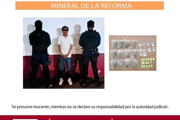 Imagen: Cae sujeto por posesión de droga en Mineral de la Reforma