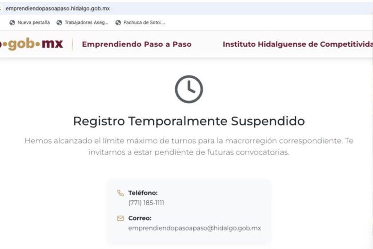 Imagen: Registro para programa de emprendedores en Hidalgo colapsa plataforma digital