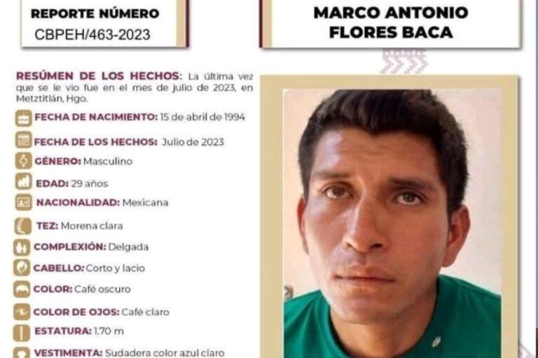 Imagen: Marco Antonio está desaparecido desde hace dos años; vivía en Metztitlán