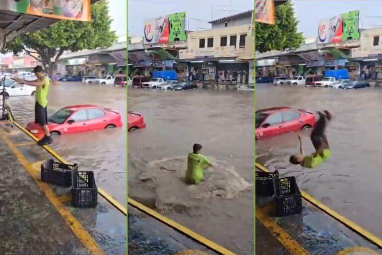 Imagen: Torneo de clavados en Central de Abastos tras inundaciones en Guadalajara 