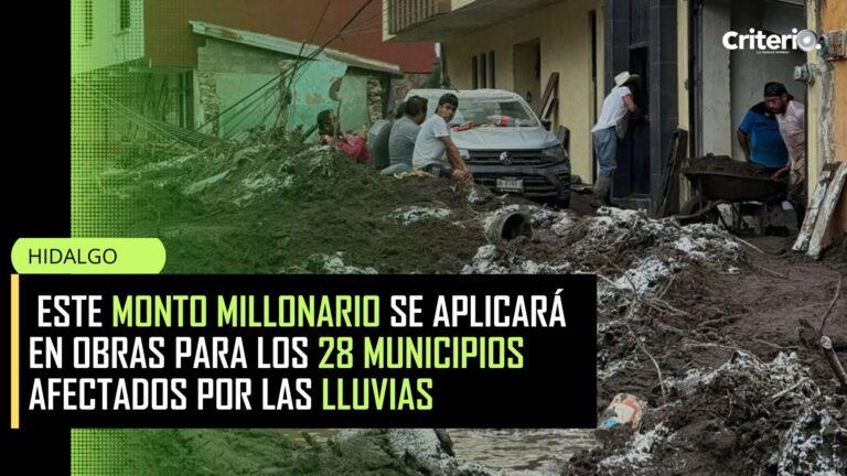 Imagen: Hidalgo: Este monto millonario se aplicará en obras para los 28 municipios afectados por las lluvias