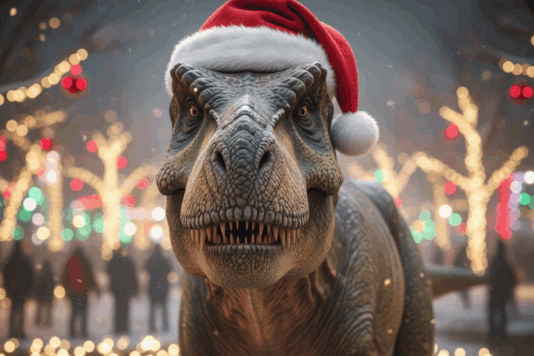 Imagen: Santa llegó… ¡en medio de dinosaurios mecatrónicos! Así luce Dinoparque Iluminado