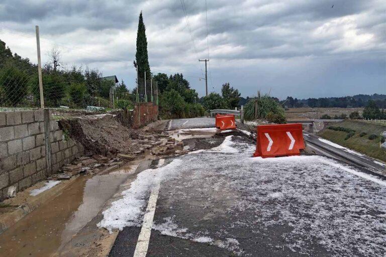 Imagen: Omitlán: Granizada afectó socavón de la carretera a Cuchilalpan