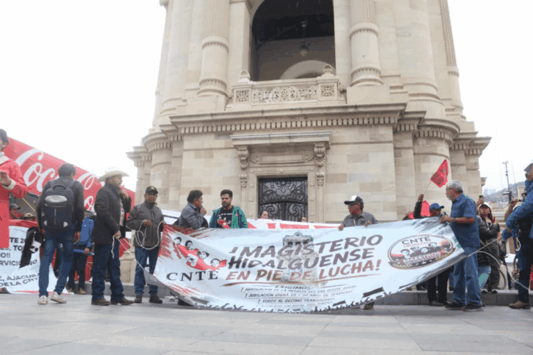 Imagen: Docentes de la CNTE Hidalgo continuarán con las movilizaciones durante el Mundial de Futbol