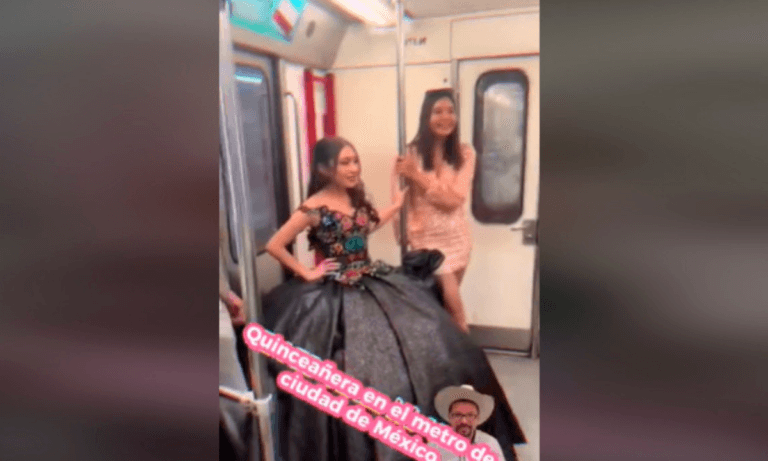 Imagen: Quinceañera decide viajar en Metro para llegar a su misa, en la CDMX