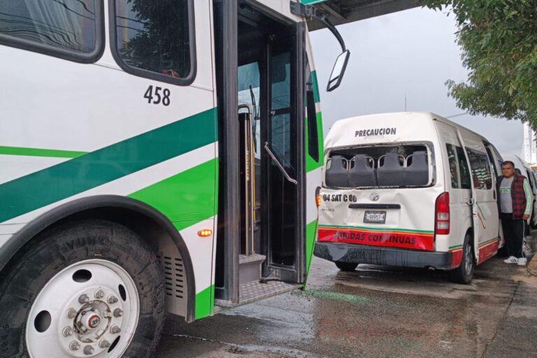 Imagen: Tres unidades de transporte público se vieron involucradas en un accidente en el bulevar Colosio