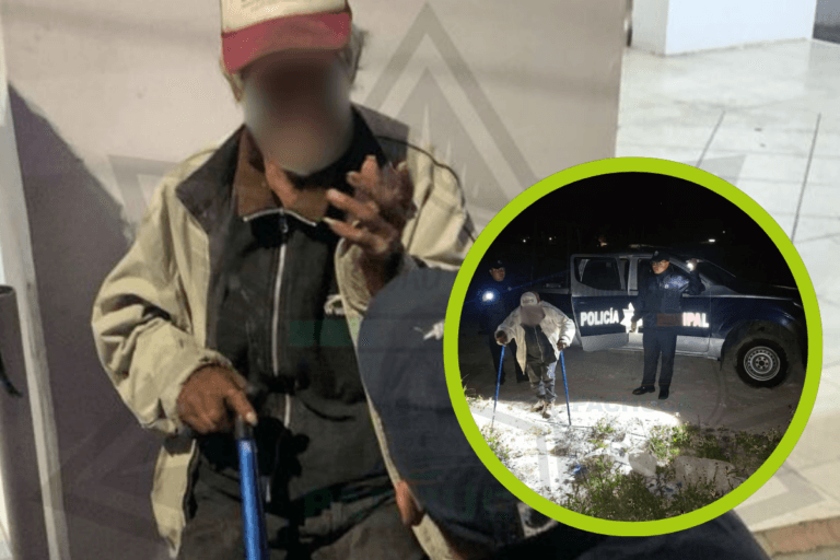 Imagen: Así fue como policías ayudaron a un abuelito perdido en las calles de Pachuca