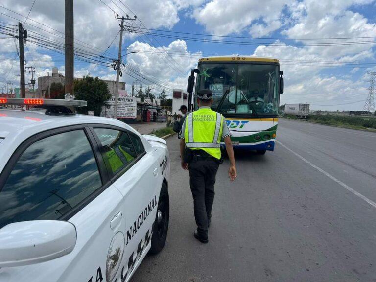 Imagen: Guardia Nacional inspeccionó a transporte colectivo en la ruta México-Pachuca