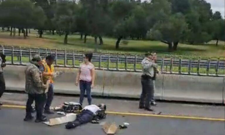 Imagen: Motociclista sufre grave accidente en la México-Pachuca