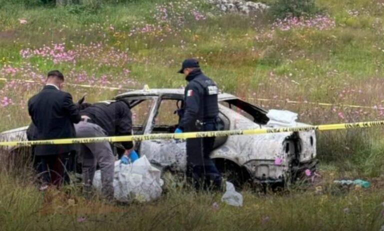 Imagen: Hallan cinco cuerpos calcinados en un vehículo en los límites del Edomex e Hidalgo