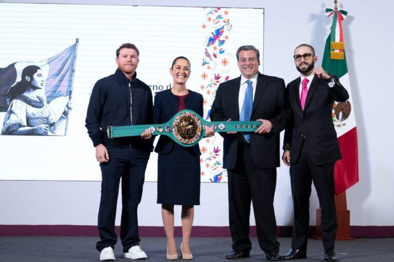 Imagen: Canelo Álvarez sorprende en la Mañanera: impulsa nueva clase masiva de boxeo con Claudia Sheinbaum