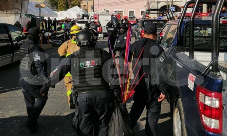 Imagen: Operativo en Pachuca: Aseguran pirotecnia en un mercado del centro de la capital hidalguense