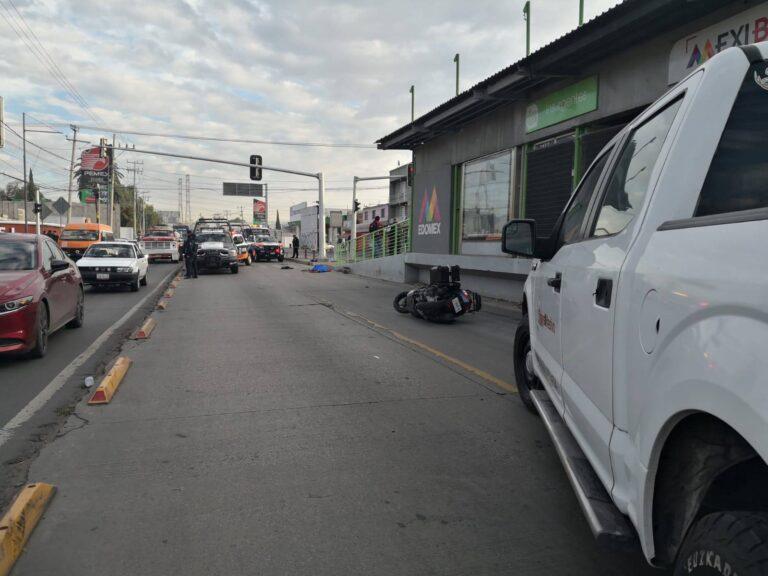 Imagen: Motociclista murió aplastado por unidad del Mexibús, en la México-Pachuca