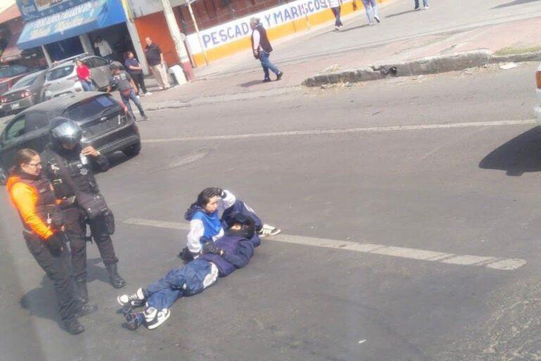 Imagen: Accidente en la México-Pachuca: Dos jóvenes en motocicleta resultan lesionados