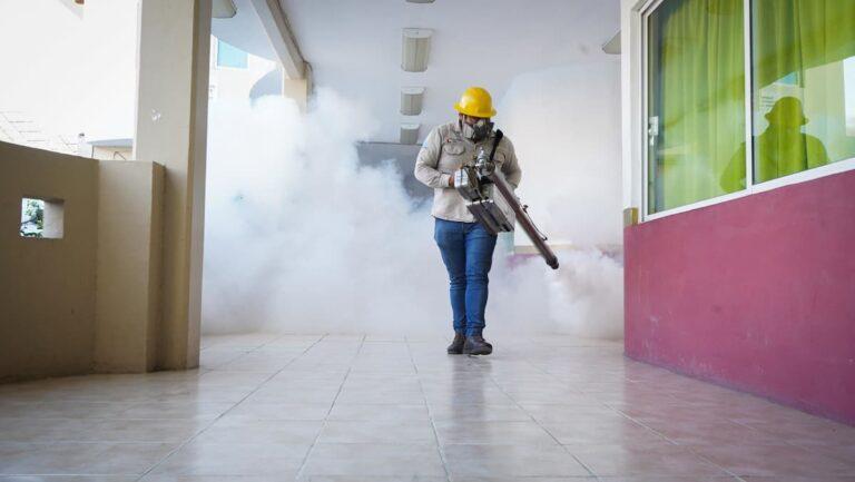 Imagen: Fumigación masiva en presidencia de Huejutla