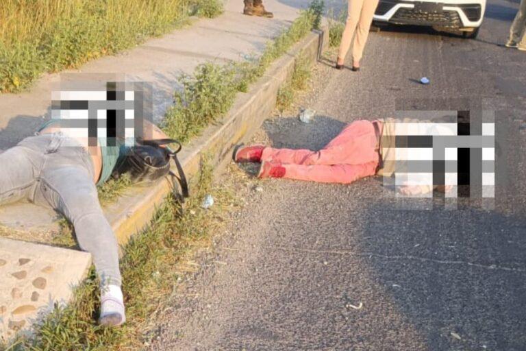 Imagen: Mujer en moto choca contra peatón en el bulevar Quetzalcóatl de Tulancingo; ¿cuál es el estado de salud de ambos?