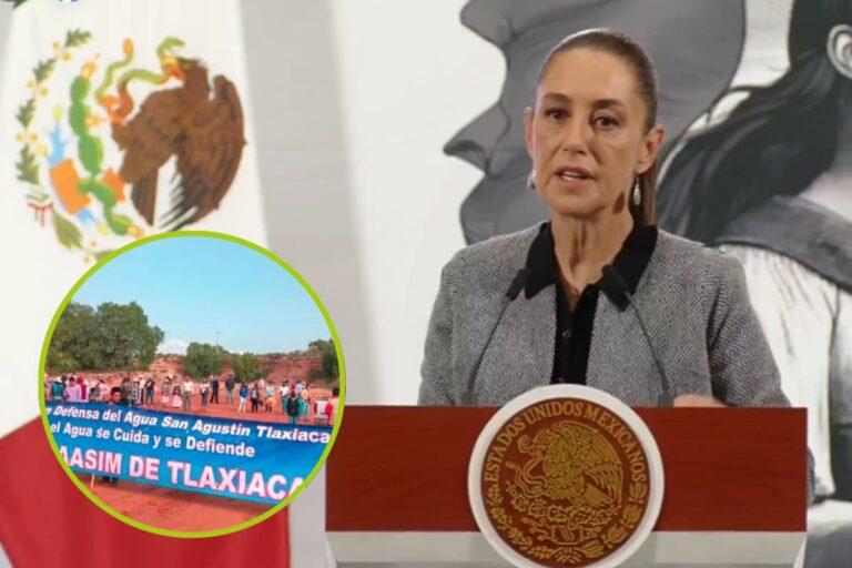 Imagen: En la mañanera, habitantes de San Agustín Tlaxiaca denuncian represión tras exigir municipalización del agua