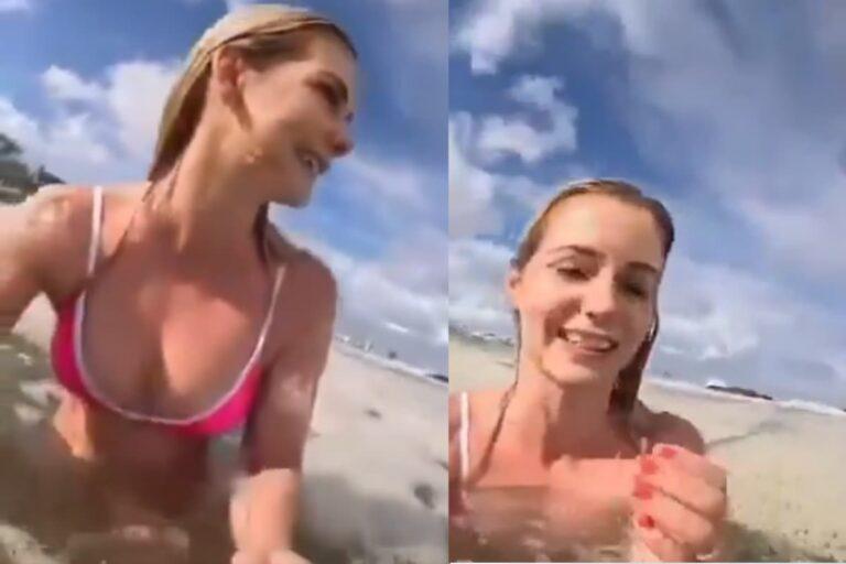 Imagen: Influencer genera alarma al nadar en aguas contaminadas en la playa de Ciudad del Cabo