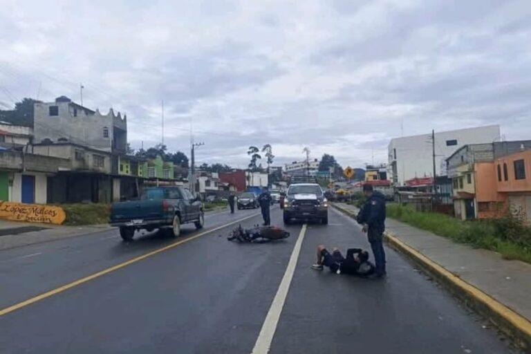 Imagen: Zacualtipán: Derrapa motociclista en la carretera federal México-Tampico