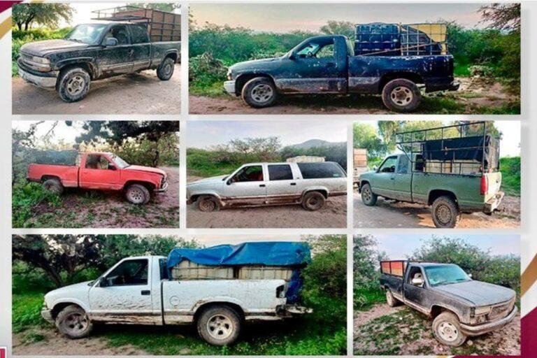 Imagen: SSPH y Sedena aseguran siete camionetas con combustible robado en Ajacuba