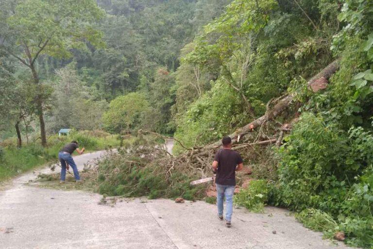 Imagen: Por derrumbes en la vía Calnali-Ixtlahuaco, llama PC a transitar con precaución