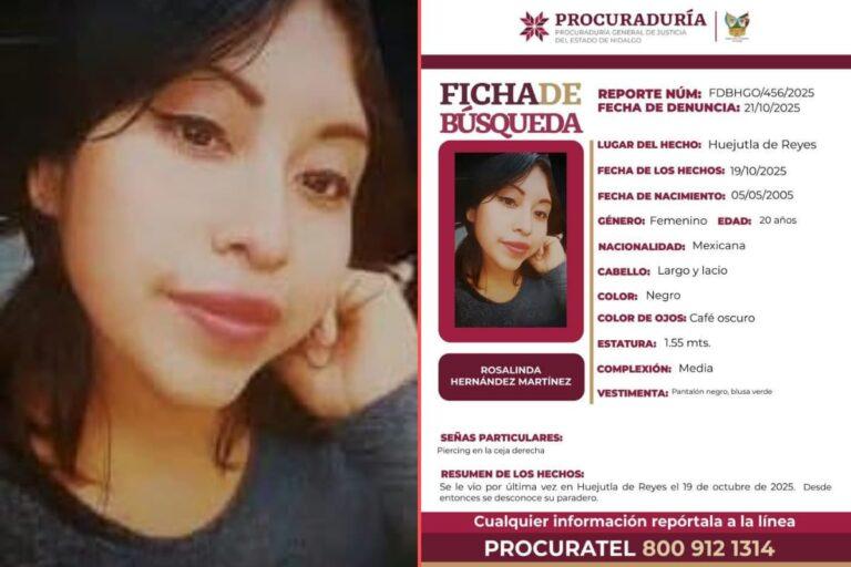 Imagen: Buscan a joven desaparecida en Huejutla