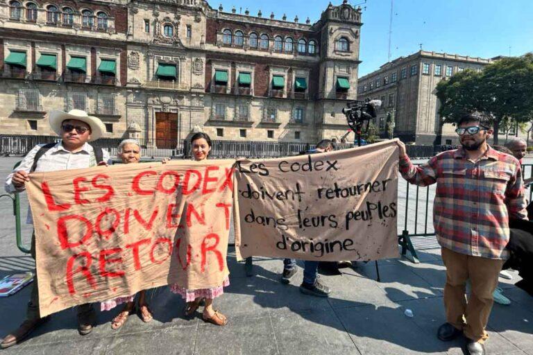 Imagen: Artesanos häñhñu se manifiestan durante visita del mandatario francés, ¿qué es lo que pedían?