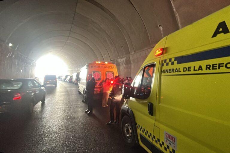 Imagen: Percance vial en túnel de Las Palomas paraliza el tránsito en Mineral de la Reforma