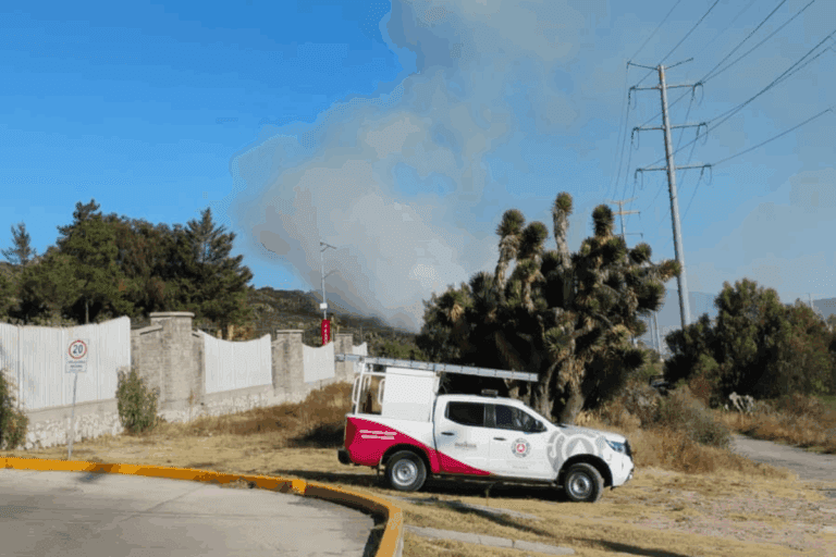Imagen: Incendio en la colonia Minerva moviliza a cuerpos de emergencia en Pachuca
