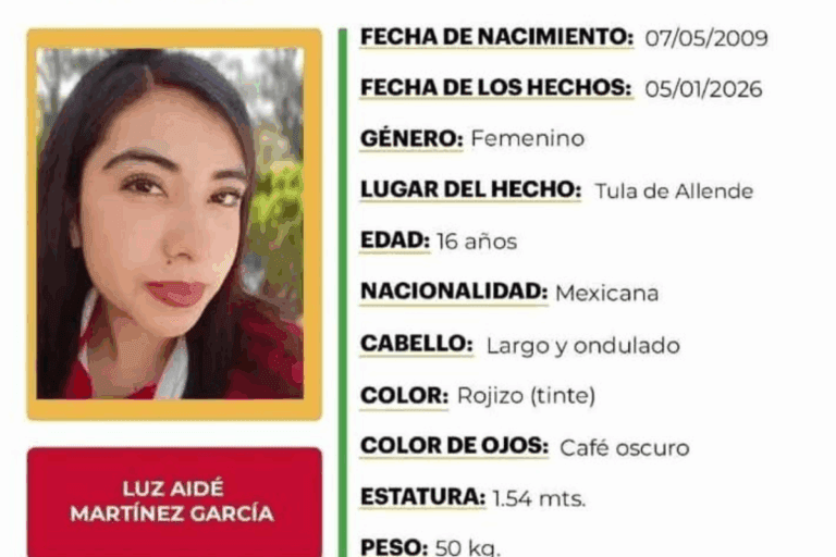 Imagen: ¡Alerta! Desaparece jovencita de 16 años en Tula; su familia la busca