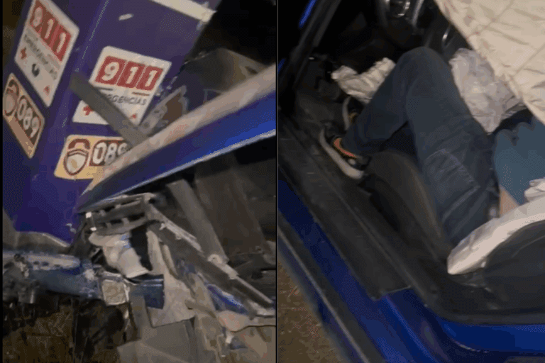 Imagen: Camaro termina destrozado frente al C5i en Hidalgo