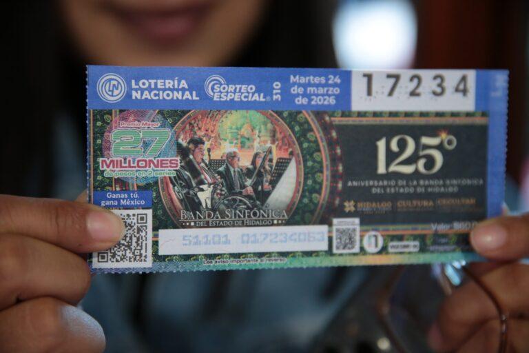 Imagen: Hidalgo celebra 125 años de música con un billete especial de la Lotería Nacional