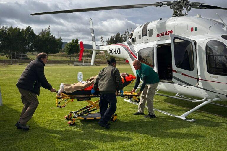 Imagen: Trasladan vía aérea a paciente desde hospital de Ixmiquilpan hacia Guanajuato