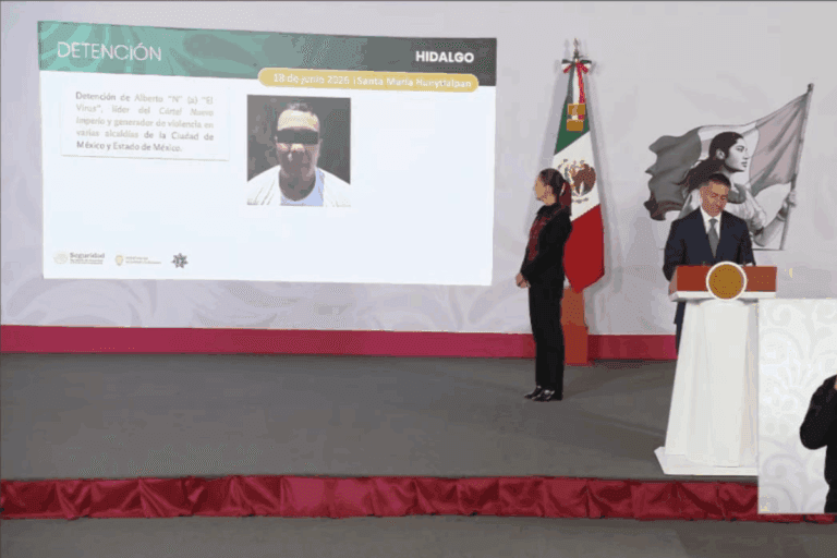 Imagen: Hidalgo en la Mañanera: informan detención de “el Virus”, objetivo prioritario federal